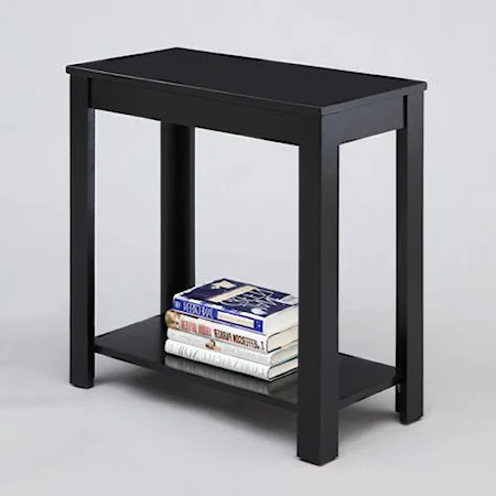 Contemporary Chairside Table with Bottom Shelf